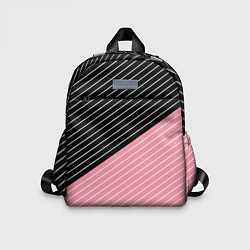 Детский рюкзак Узор в черную и розовую полоску, цвет: 3D-принт