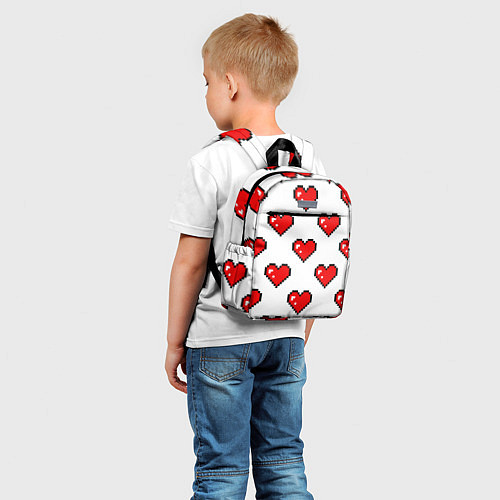 Детский рюкзак Сердца в стиле пиксель-арт / 3D-принт – фото 5