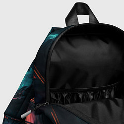 Детский рюкзак Кот в киберпанке, цвет: 3D-принт — фото 2