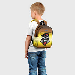 Детский рюкзак Енот Морпех на желтом фоне, цвет: 3D-принт — фото 2