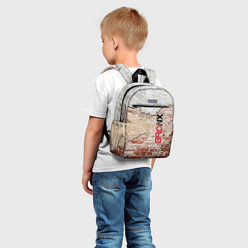 Детский рюкзак Старая кирпичная стена - Бронкс / 3D-принт – фото 5