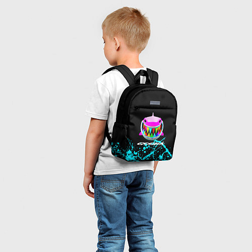 Детский рюкзак 6Ix9ine голубые брызги / 3D-принт – фото 5