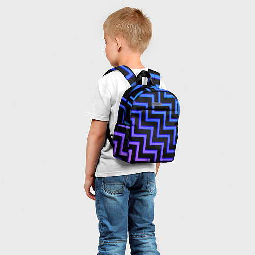 Детский рюкзак Неоновый лабиринт градиент / 3D-принт – фото 5