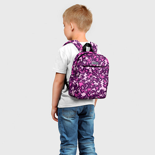 Детский рюкзак Розовый глитч камуфляж / 3D-принт – фото 5