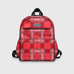 Детский рюкзак Красный с белым клетчатый узор, цвет: 3D-принт