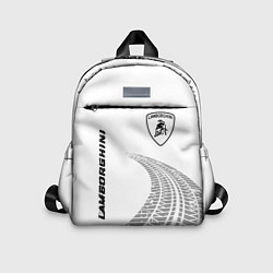 Детский рюкзак Lamborghini speed на светлом фоне со следами шин:, цвет: 3D-принт