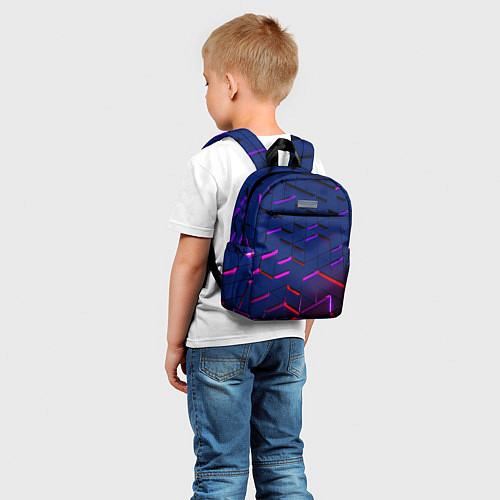 Детский рюкзак Неоновые треугольники с подсветкой / 3D-принт – фото 5