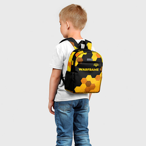Детский рюкзак Warframe - gold gradient: символ сверху / 3D-принт – фото 5