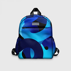 Детский рюкзак Синие линии в виде узоров, цвет: 3D-принт