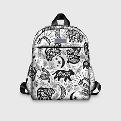Детский рюкзак Веточки и лесные звери - паттерн