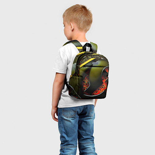 Детский рюкзак Зеленые объемные объекты / 3D-принт – фото 5