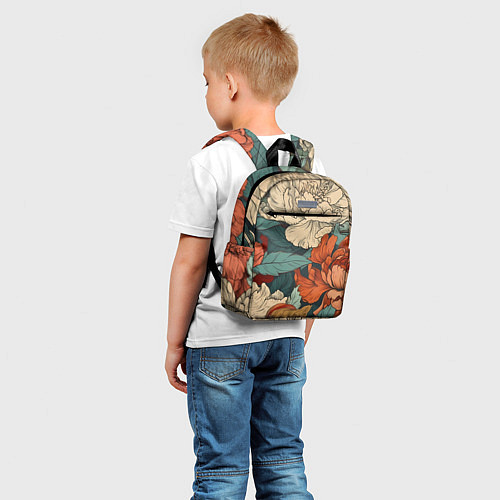 Детский рюкзак Цветущие пионы / 3D-принт – фото 5