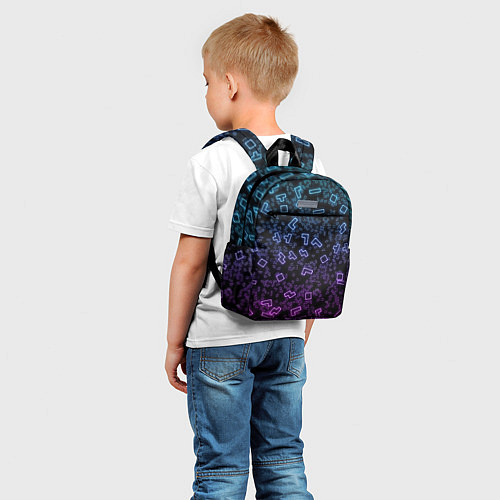 Детский рюкзак Неоновый узор тетрис / 3D-принт – фото 5