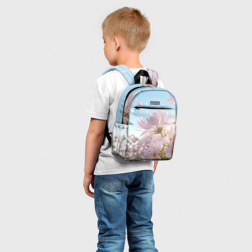 Детский рюкзак Розовые цветы на фоне неба / 3D-принт – фото 5