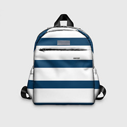 Детский рюкзак Бело-синий полосатый узор, цвет: 3D-принт