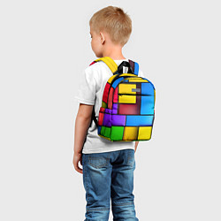 Детский рюкзак Красочные объемные блоки, цвет: 3D-принт — фото 2