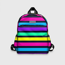 Детский рюкзак Неоновые полосы на черном фоне, цвет: 3D-принт