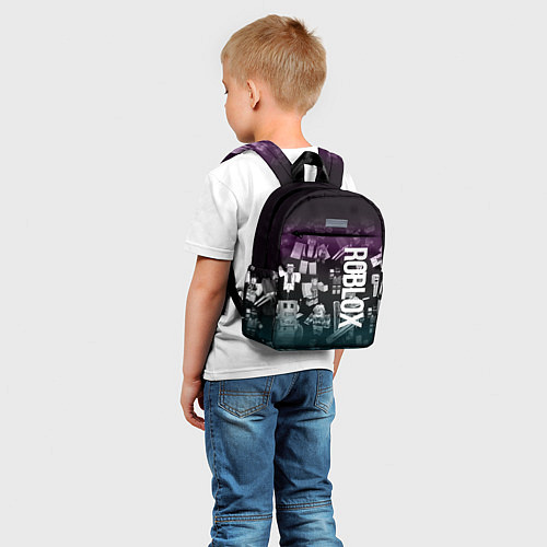 Детский рюкзак Роблокс персонажи под градиентом / 3D-принт – фото 5