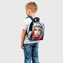 Детский рюкзак Девушка с голубыми глазами в флаге, цвет: 3D-принт — фото 2