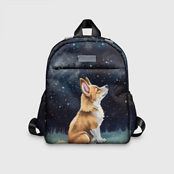 Детский рюкзак Корги и звездное небо - акварель, цвет: 3D-принт