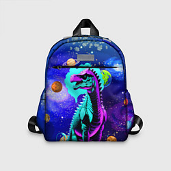 Детский рюкзак Динозавр в космосе - неоновое свечение, цвет: 3D-принт