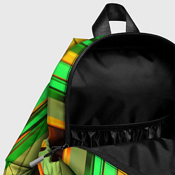 Детский рюкзак Зелёные и оранжевые пластины, цвет: 3D-принт — фото 2