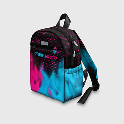 Детский рюкзак Cyberpunk 2077 - neon gradient: символ сверху, цвет: 3D-принт — фото 2