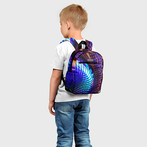 Детский рюкзак Неоновый водоворот / 3D-принт – фото 5
