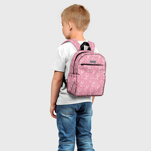 Детский рюкзак Цветы и сердца паттерн / 3D-принт – фото 5