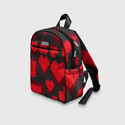 Детский рюкзак Pixel hearts, цвет: 3D-принт — фото 2