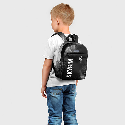 Детский рюкзак Skyrim glitch на темном фоне: надпись, символ / 3D-принт – фото 5