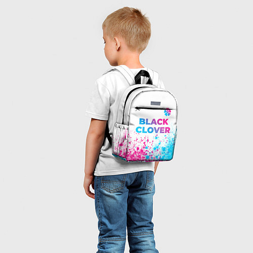 Детский рюкзак Black Clover neon gradient style: символ сверху / 3D-принт – фото 5