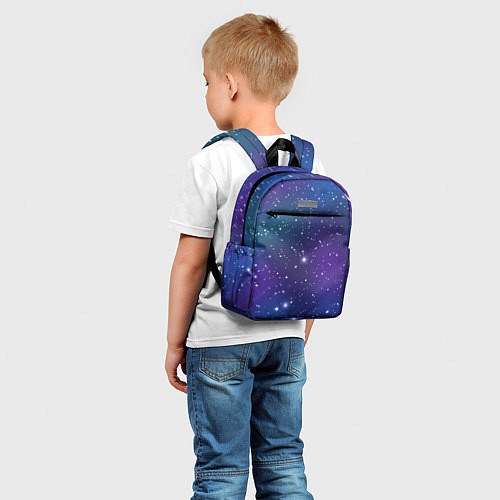 Детский рюкзак Фиолетовая розовая звездная туманность в космосе / 3D-принт – фото 5