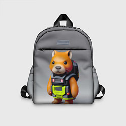 Детский рюкзак Кроха-капибара - киберпанк - нейросеть, цвет: 3D-принт