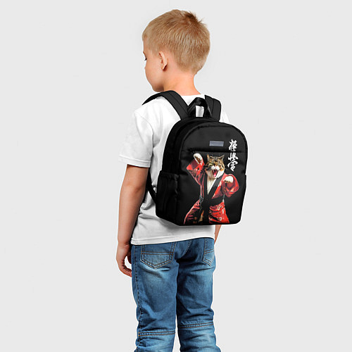Детский рюкзак Кот каратист: черный пояс / 3D-принт – фото 5