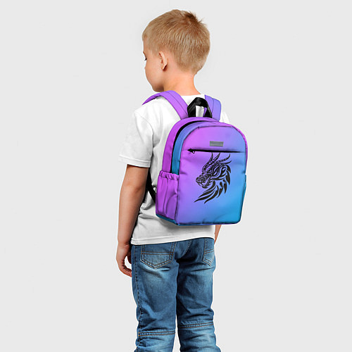 Детский рюкзак Дракон на градиенте / 3D-принт – фото 5
