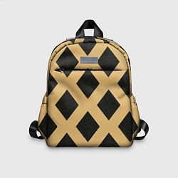 Детский рюкзак Черно-желтый узор геометрические ромбы, цвет: 3D-принт
