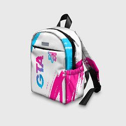 Детский рюкзак GTA neon gradient style: надпись, символ, цвет: 3D-принт — фото 2