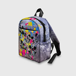 Детский рюкзак Черепа на бетонной стене - граффити, цвет: 3D-принт — фото 2