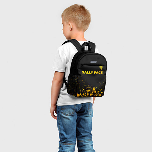 Детский рюкзак Sally Face - gold gradient: символ сверху / 3D-принт – фото 5