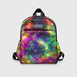 Детский рюкзак Яркий неоновый космос, цвет: 3D-принт