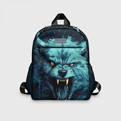 Детский рюкзак Синий волк арт, цвет: 3D-принт