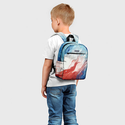 Детский рюкзак Белый синий красный / 3D-принт – фото 5
