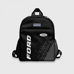 Детский рюкзак Ford speed на темном фоне со следами шин: надпись,, цвет: 3D-принт