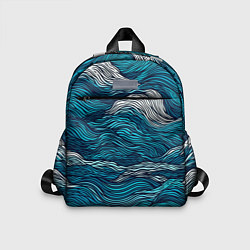 Детский рюкзак Синие волны абстракт