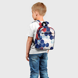Детский рюкзак Плиты белые синие красные, цвет: 3D-принт — фото 2
