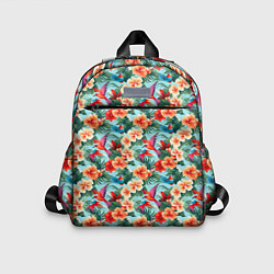 Детский рюкзак Гавайские цветы и птицы, цвет: 3D-принт