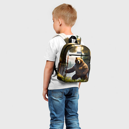 Детский рюкзак Медведь берсерк с копьём / 3D-принт – фото 5