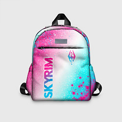 Детский рюкзак Skyrim neon gradient style: надпись, символ, цвет: 3D-принт