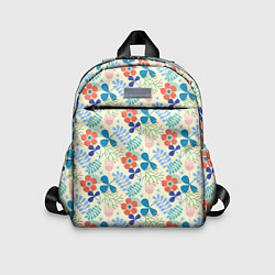 Детский рюкзак Цветочки листочки, цвет: 3D-принт